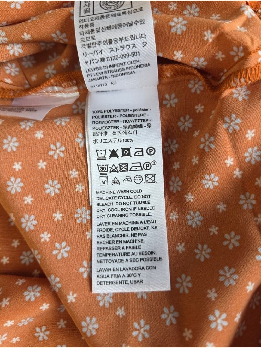 Levi’s Rust Orange Ditsy Floral Tie Back Cami Top 3X NWT - Picture 11 of 11